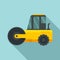 Heavy road roller icon, flat style