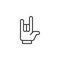 Heavy Rock hand gesture outline icon