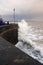 Heavy seas crash into the East Yorkshire coast a Bridlington