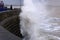 Heavy seas crash into the East Yorkshire coast a Bridlington