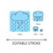 Heavy showers turquoise linear icons set