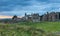 Heavy sky at Sunset over Lindisfarne Priory, Holy Island.