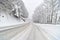 Heavy snow on the road