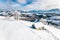 Heavy snowfall over the traditional village Sirnea in Transylvania, Romania