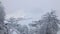 Heavy snowfall in skiing area Saalbach-Hinterglemm, Austria