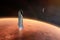 Heavy Starship take off mission from Mars planet. Elements of this image furnished by NASA