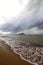 Heavy, storm clouds over the ocean, herald the arrival of a storm.