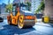 Heavy tandem Vibratory roller compactor working