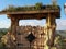 Heavy textured wooden gates in Cossack villages