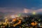 Heavy thunderstorm in Sarajevo at night