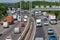 Heavy traffic on the busiest British motorway M25