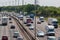 Heavy traffic on the busiest British motorway M25