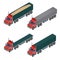 Heavy Transportation. Isometric Transportation. Set of Trucks