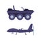 Heavy Truck and Aircraft as SWAT Vehicle or Rescue Vehicle and Police Tactical Unit Vector Set