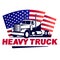 Heavy Truck with American Flag Emblem