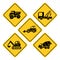 Heavy trucks road sign collection