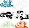 Heavy vehicle transport truck silhouette