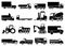 Heavy vehicles icons set