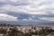 Heavy weather gathering around the volcanoes surrounding Quito.