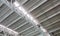 Heavy weight structural steel roof or double height ceiling of an Airport Building interior at chennai international airport with