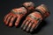 Heavyduty leather work gloves with reinforced palm