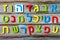 Hebrew alphabet letters and characters background