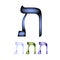 Hebrew font. The Hebrew language. The letter Tav. Vector illustration on isolated background