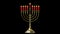 Hebrew Menorah of Hanukkah. 3D render