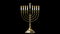 Hebrew Menorah of Hanukkah. 3D render