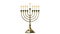 Hebrew Menorah of Hanukkah. 3D render