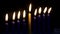 Hebrew Menorah of Hanukkah with burning candles is traditional symbol for holiday Jewish