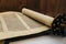 Hebrew religious handwritten Torah parchment scroll