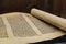 Hebrew religious handwritten Torah parchment scroll