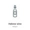 Hebrew wine outline vector icon. Thin line black hebrew wine icon, flat vector simple element illustration from editable religion