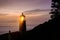 Heceta Head Lighthouse at sunset, built in 1892