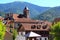 Hecho Valley Pyrenees village roof and mountain