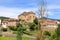 Hecho village Pyrenees with Romanesque church