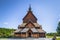 Heddal - August 01, 2018: Medieval Heddal stave church, the largest of the remaining stave churches in Telemark, Norway