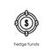 Hedge funds icon. Trendy modern flat linear vector Hedge funds i