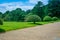 Hedge Topiary in a Peaceful Green Garden bushes and trees in formal english garden