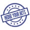 HEDGE YOUR BETS text written on blue vintage round stamp