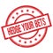 HEDGE YOUR BETS text written on red vintage round stamp