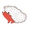 Hedgehog animal fauna isolated design white background line and fill style