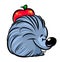 Hedgehog apple cartoon illustration