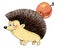 Hedgehog Apple funny cartoon figure