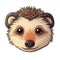 Hedgehog Face Sticker On Isolated Tansparent Background, Png, Logo. Generative AI
