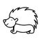 Hedgehog fauna forest wildlife design icon thick line