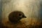 Hedgehog in the fog. Beautiful illustration.