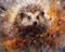 Hedgehog form and spirit through an abstract lens. dynamic and expressive Hedgehog print