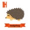 Hedgehog. H letter. Cute children animal alphabet in vector. Fun